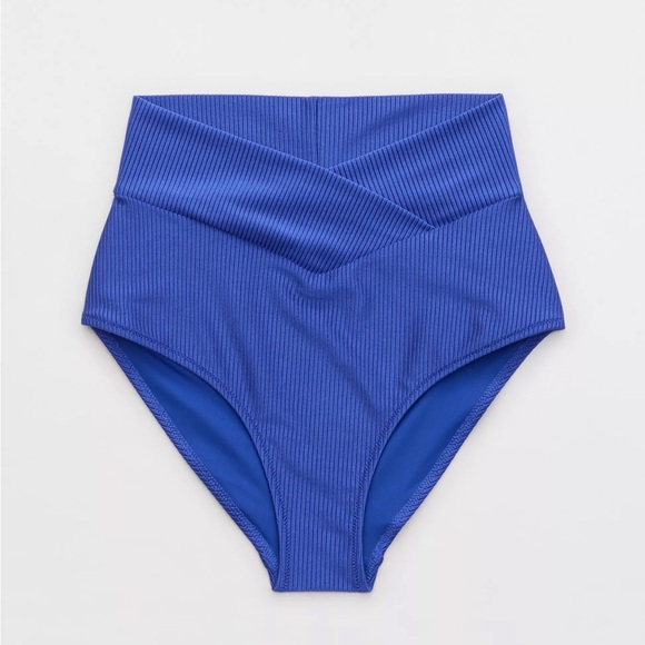 aerie Other - NWT Aerie Shine Rib Crossover High Waisted Bikini Bottoms